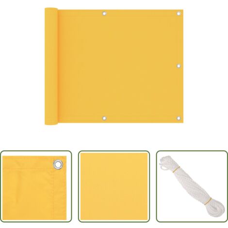 vidaXL Paravento impermeabile -  Paravento da Balcone Giallo 75x600 cm in Tessuto Oxford