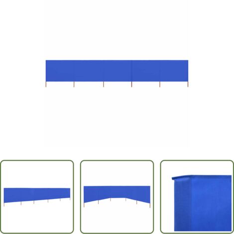 vidaXL Paravento in tessuto -  Paravento a 5 Pannelli in Tessuto 600x120 cm Azzurro