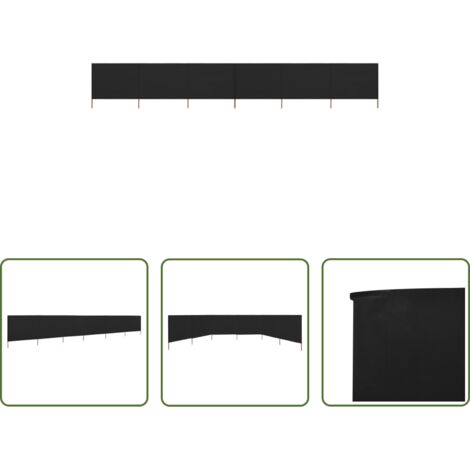 vidaXL Paravento in tessuto -  Paravento a 6 Pannelli in Tessuto 800x120 cm Nero