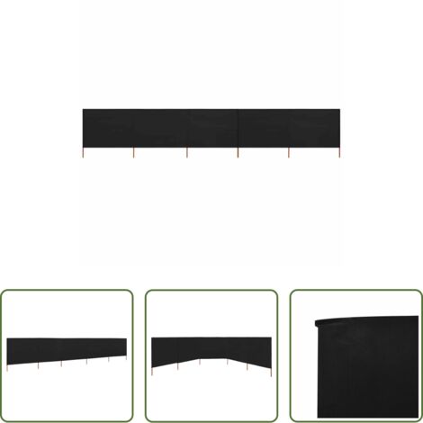 vidaXL Paravento pieghevole -  Paravento a 5 Pannelli in Tessuto 600x160 cm Nero