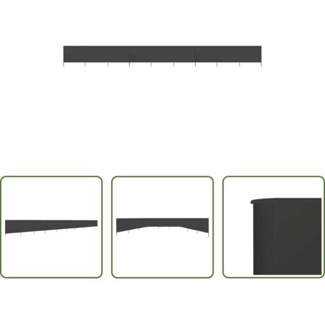 vidaXL Paravento pieghevole -  Paravento a 9 Pannelli in Tessuto 1200x160 cm Antracite