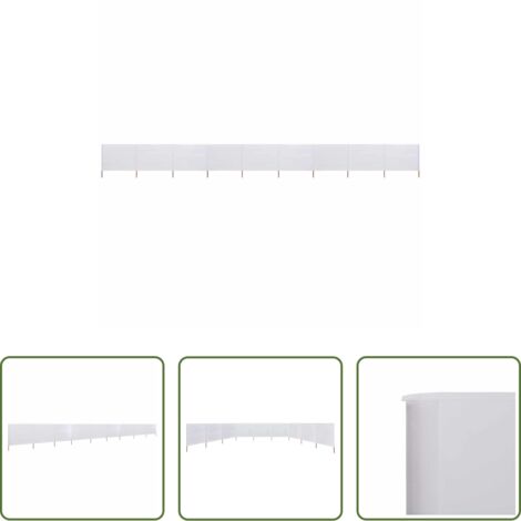 vidaXL Paravento pieghevole -  Paravento a 9 Pannelli in Tessuto 1200x160 cm Bianco Sabbia