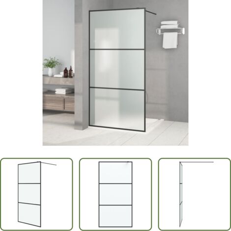 vidaXL Parete doccia in alluminio -  Parete Doccia Walk in 100x195 cm Vetro Smerigliato ESG