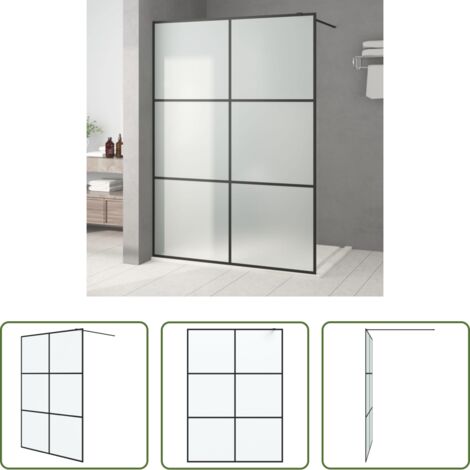 vidaXL Parete doccia in alluminio -  Parete Doccia Walk in 140x195 cm Vetro Smerigliato ESG