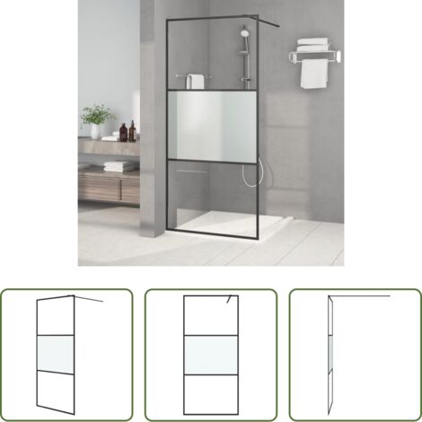vidaXL Parete doccia in alluminio -  Parete Doccia Walk in 90x195 cm Vetro Semi Smerigliato ESG