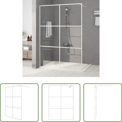 vidaXL Parete doccia in alluminio -  Parete Doccia Walk in Bianca 140x195 cm Vetro Trasparente ESG