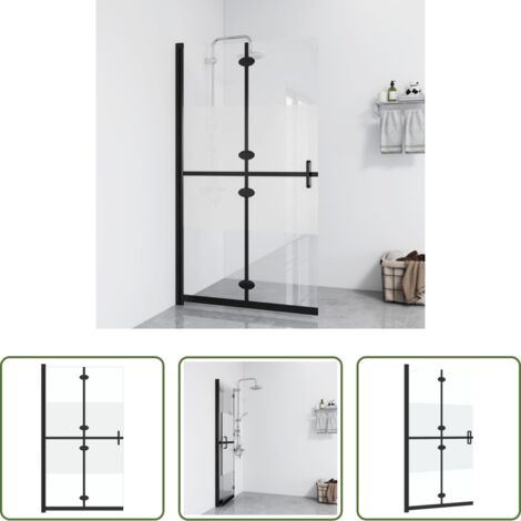 vidaXL Parete doccia in vetro -  Parete per Doccia Walk-in Pieghevole in Vetro ESG 110x190 cm