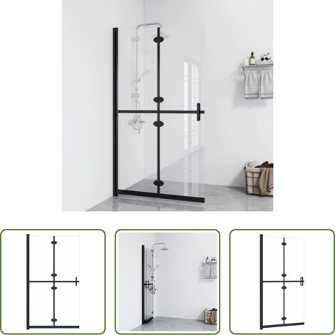 vidaXL Parete doccia in vetro -  Parete per Doccia Walk-in Pieghevole in Vetro ESG 120x190 cm