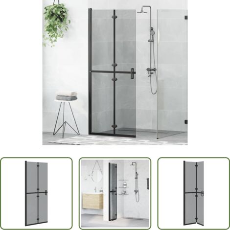 vidaXL Parete doccia -  Parete doccia walk-in Nero 80 x 6,5 x 190 cm