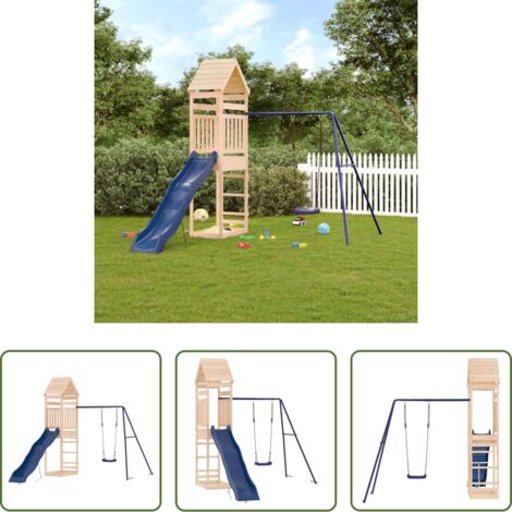 vidaXL Parque infantil de pino -  Parque infantil de exterior madera maciza de pino