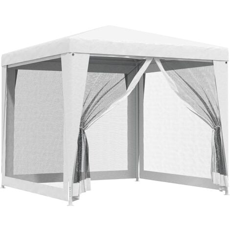 vidaXL Party Tent with 4 Mesh Sidewalls 2,5x2,5 m White - White