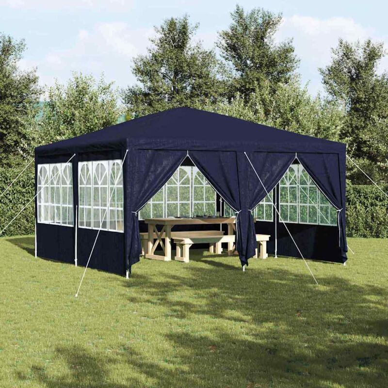 Party-zelt Blau, Weiß 400 X 400 X 266 Cm Polyester, Stahl Vidaxl
