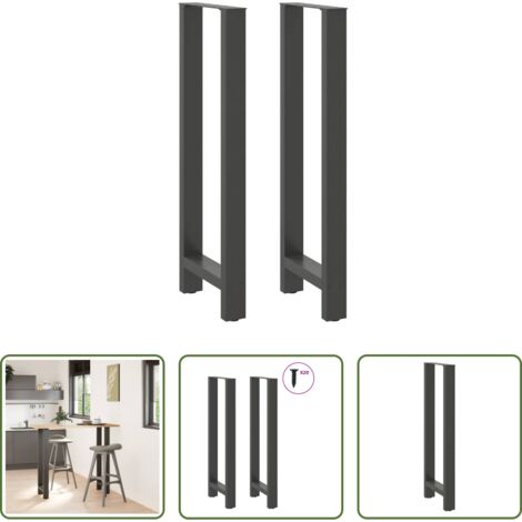 vidaXL Patas de acero -  Patas para mesa de bar antracita (2 unidades, 40 x 110-111 cm, acero)