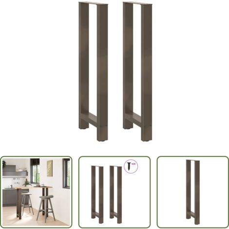 vidaXL Patas de acero -  Patas para mesa de bar de acero natural (2 unidades, 40 x 110-111 cm)