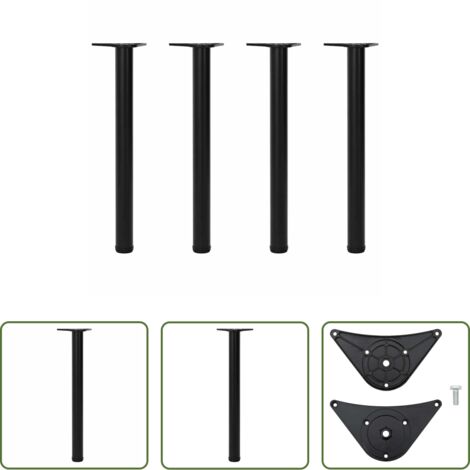 vidaXL Patas de encimera -  Patas de mesa ajustables en 4 alturas negro 710 mm
