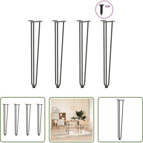 vidaXL Patas de horquilla -  Patas de horquilla para consolas para consolas 4 unidades Antracita 72 cm Acero macizo