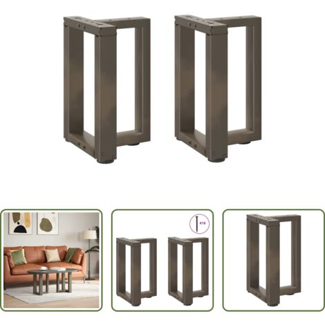 vidaXL Patas de mesa de centro -  Patas para mesa de centro en forma de T (2 unidades), color negro, 38 x 25 x (42-43) cm, acero