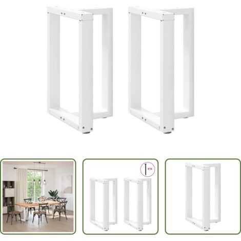 vidaXL Patas de mesa de comedor -  Patas para mesa de comedor en forma de T (2 unidades), color blanco, 60 x 35 x (72-73) cm, acero
