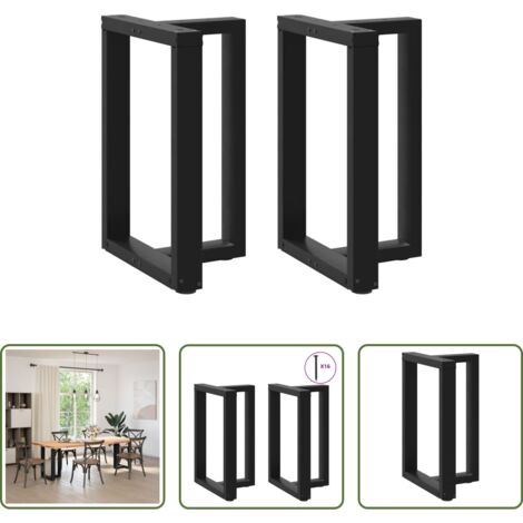 vidaXL Patas de mesa de comedor -  Patas para mesa de comedor en forma de T (2 unidades), color negro, 50 x 35 x (72-73) cm, acero