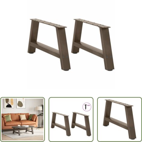 vidaXL Patas en forma de A -  Patas para mesa de centro en forma de A (2 unidades, 60 x 30-31 cm, acero)