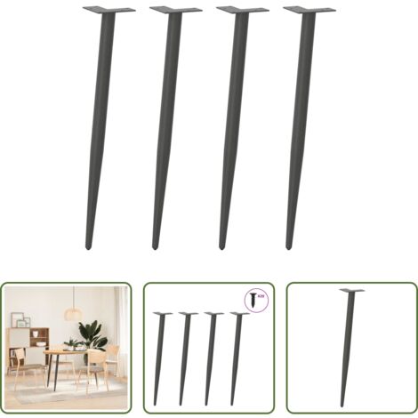 vidaXL Patas para mesa de centro -  Patas de consola forma cónica 4 unidades antracita 72-73 cm acero