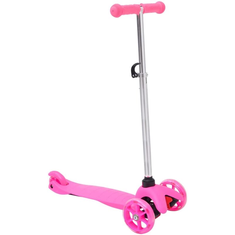 

vidaXL Patinete de niños de 3 ruedas manillar ajustable aluminio rosa - Rosa