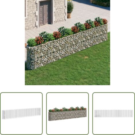 vidaXL Patio -  Arriate de gaviones de hierro galvanizado 540x50x100 cm