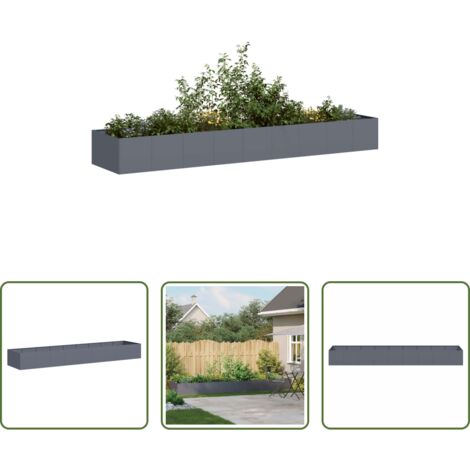 vidaXL Patio -  Jardinera acero gris antracita 360x80x40 cm