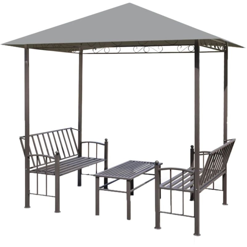 Vidaxl - Chapiteau de jardin avec table et bancs 2,5x1,5x2,4m Anthracite