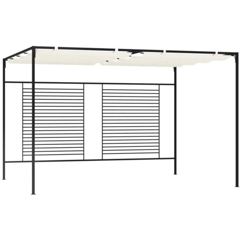 vidaXL Pavillon mit Ausziehbarem Dach 3x4x2,3 m Cremeweiß 180 g/m²