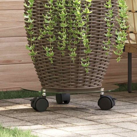 Sottovaso con ruote rotondo 35 cm Legno Europeo impregnato giardino