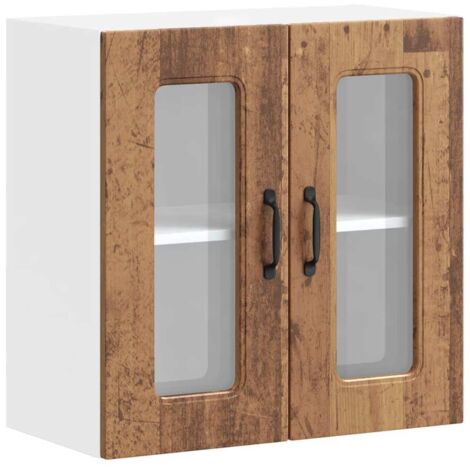 vidaXL Pensile da Cucina con Porta in Vetro Kalmar Legno Vecchio