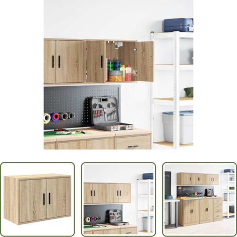 vidaXL Pensile per garage -  Pensile per Garage Rovere Sonoma in Legno Multistrato