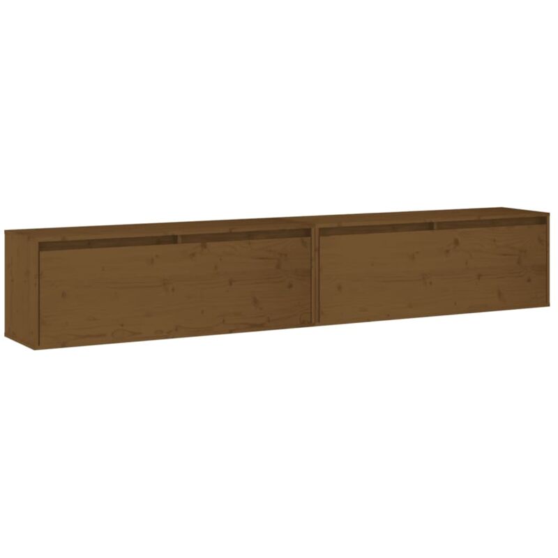 Vidaxl - Pensili 2 pz Marrone Miele 100x30x35 cm Legno Massello di Pino Marrone