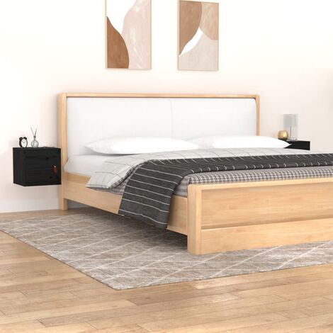 vidaXL Pensili 2pz Neri 31,5x30x30 cm in Legno Massello di Pino