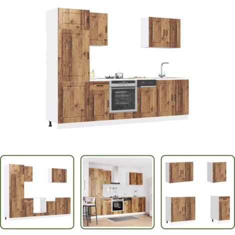 vidaXL Pensili da cucina -  Set Mobili da Cucina 7 pz Kalmar Legno Vecchio in Truciolato