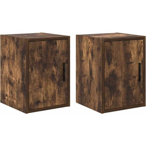 vidaXL Pensili per Garage 2 pz Rovere Fumo in Legno Multistrato