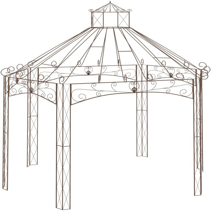 

vidaXL Pérgola de jardín marrón antiguo 558x350x408 cm hierro - Marrón