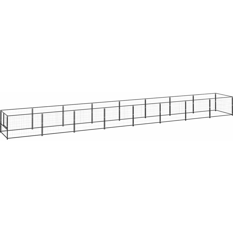 

vidaXL Perrera acero 8 m² negra - Negro