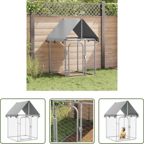 vidaXL Perrera con techo -  Perrera de exterior con tejado 100x100x150 cm