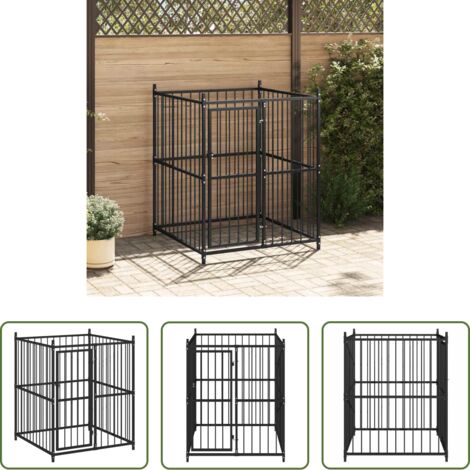 vidaXL Perrera para perros -  Perrera de exterior 120x120x150 cm