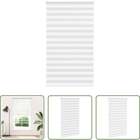 vidaXL Persiana cebra -  Estor cebra blanco 125x230 cm tejido ancho 120,9 cm poliéster