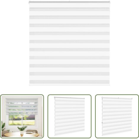 vidaXL Persiana cebra -  Estor cebra blanco 145x150 cm tejido ancho 140,9 cm poliéster
