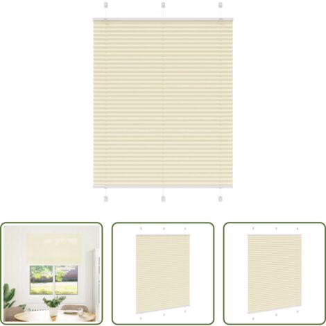 vidaXL Persiana crema -  Estor Plisado crema 110x100 cm Tela Ancho 109,4 cm Poliéster