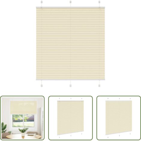 vidaXL Persiana crema -  Estor Plisado crema 115x100 cm Tela Ancho 114,4 cm Poliéster