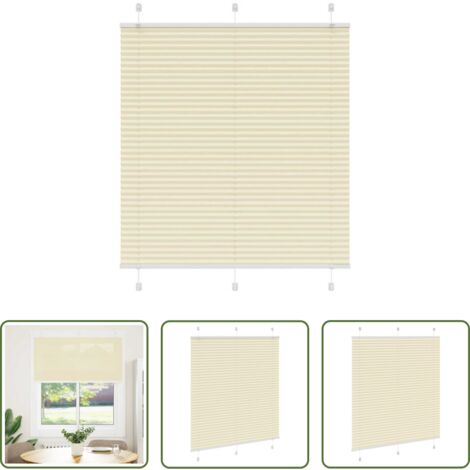 vidaXL Persiana crema -  Estor Plisado crema 120x100 cm Tela Ancho 119,4 cm Poliéster