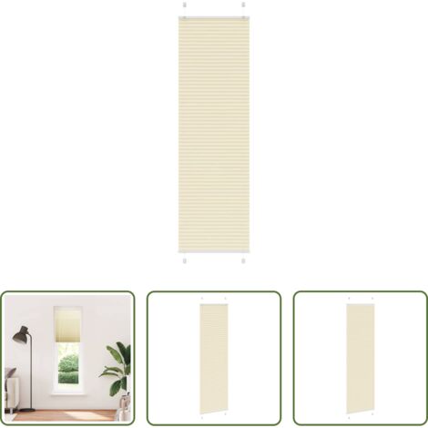 vidaXL Persiana crema -  Estor Plisado crema 55x200 cm Tela Ancho 54,4 cm Poliéster