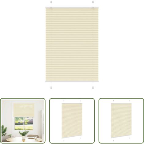 vidaXL Persiana crema -  Estor Plisado crema 90x150 cm Tela Ancho 89,4 cm Poliéster