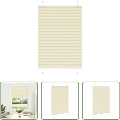 vidaXL Persiana crema -  Estor Plisado crema 95x150 cm Tela Ancho 94,4 cm Poliéster