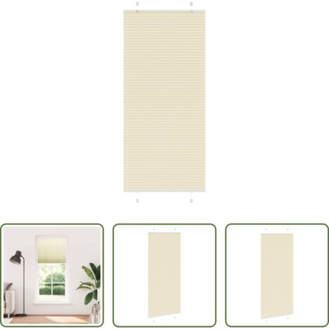 vidaXL Persiana crema -  Estor Plisado crema 95x200 cm Tela Ancho 94,4 cm Poliéster